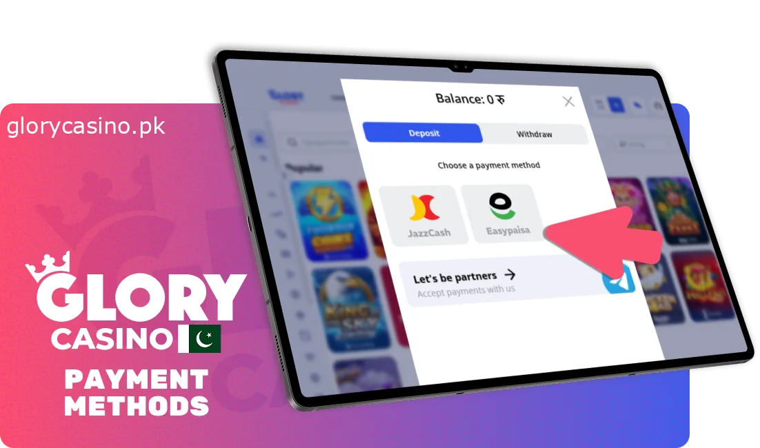 Available Banking Options in Glory Casino Pakistan